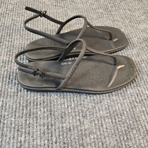 CROCS-Miami  Sandals‎ Black T Strap Jelly Thong Slingback-Sz 8-Excellent